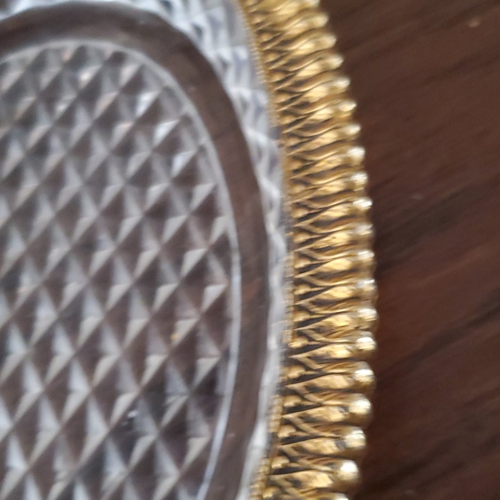 ANTIQUE CRYSTAL ASHTRAY - Picture 5 of 6
